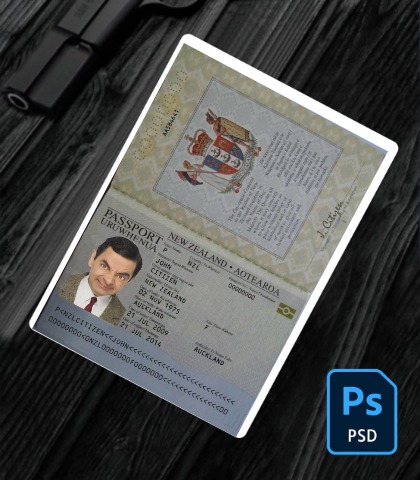 New Zealand passport (2005-2009) PSD